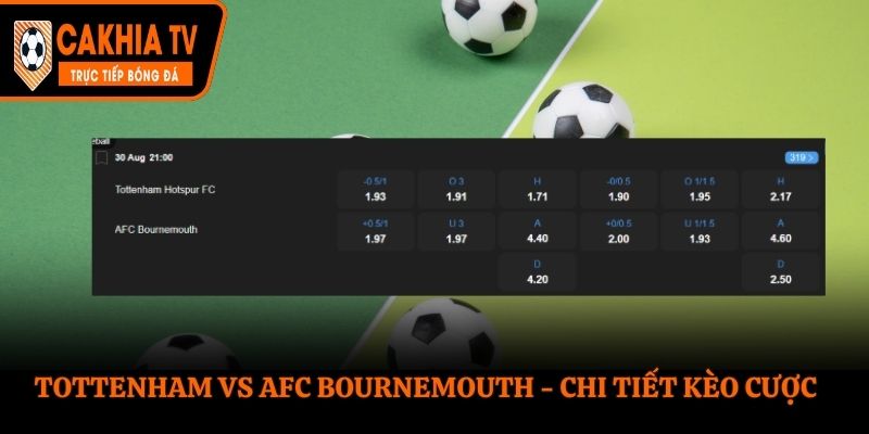 Soi kèo Tottenham Hotspur vs AFC Bournemouth - bảng tỷ lệ